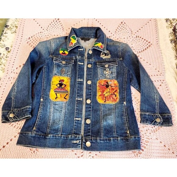 Baccini Denim Jean Jacket Youth Size Medium - Picture 2 of 9